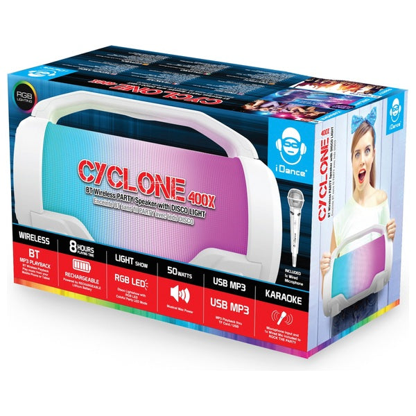 Idance Cyclone 400X Bluetooth Party Speaker With Disco Lights