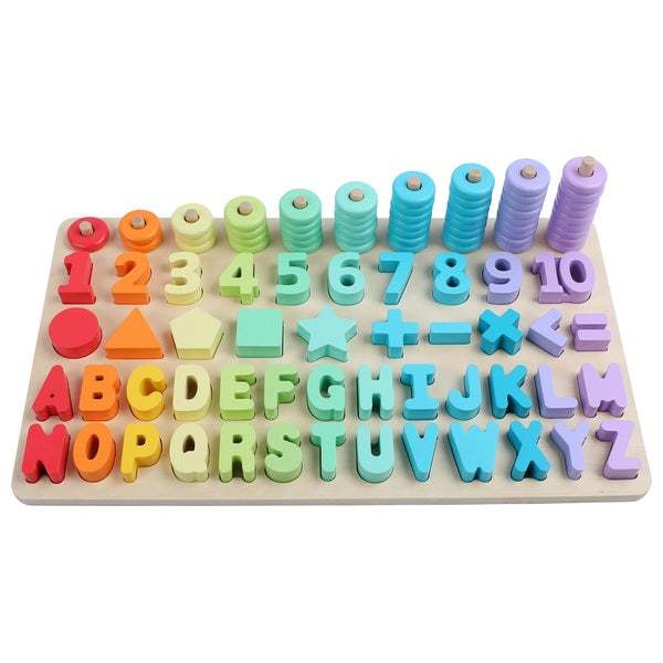 Squirrel Play Wooden Number Shape Stacker 102 Piece Set
