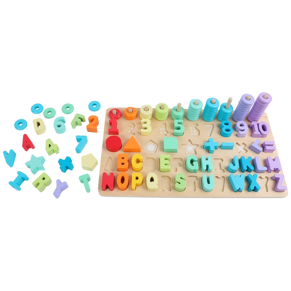 Squirrel Play Wooden Number Shape Stacker 102 Piece Set