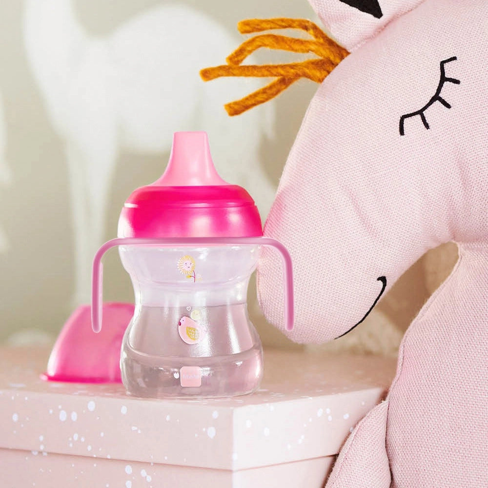 Mam Cup & Soother 190Ml 6 Months+ Pink