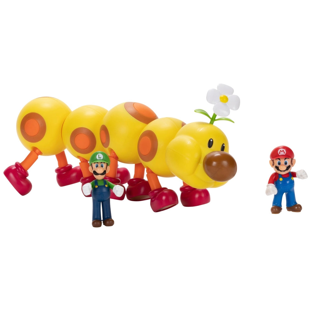 Super Mario Wiggler, Mario, And Luigi Figure Set
