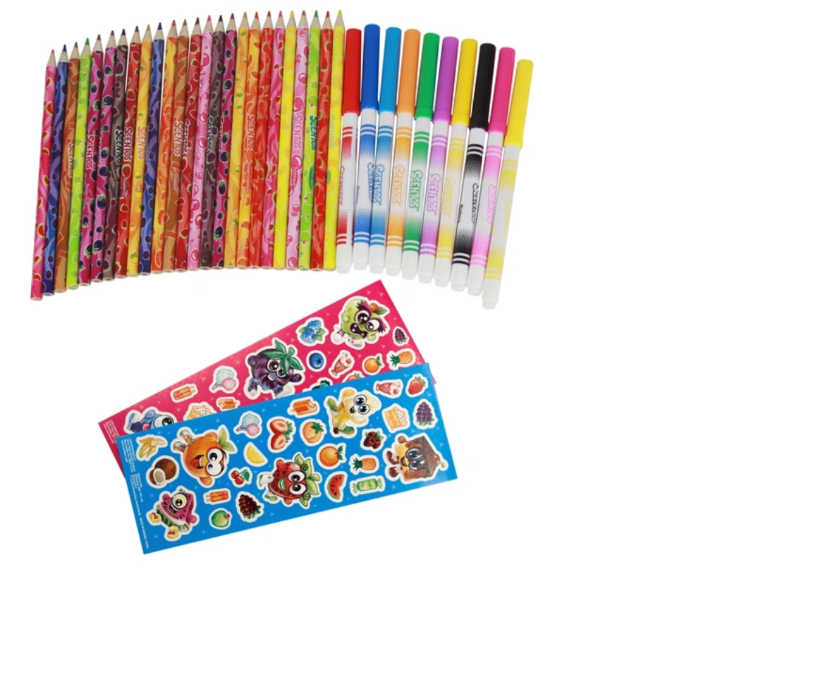 Scentos Fine Line Markers & Coloured Pencils 35 Pack