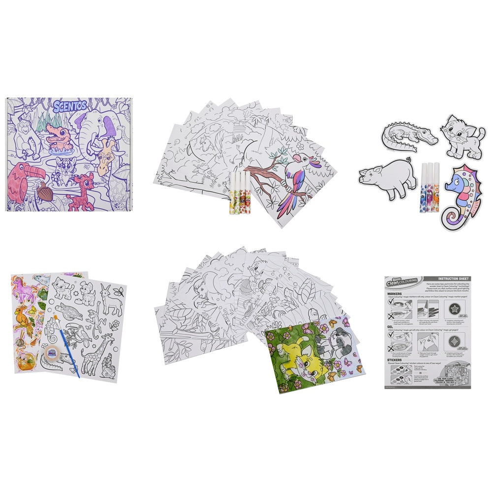 Scentos Clean Colouring Creatures Set