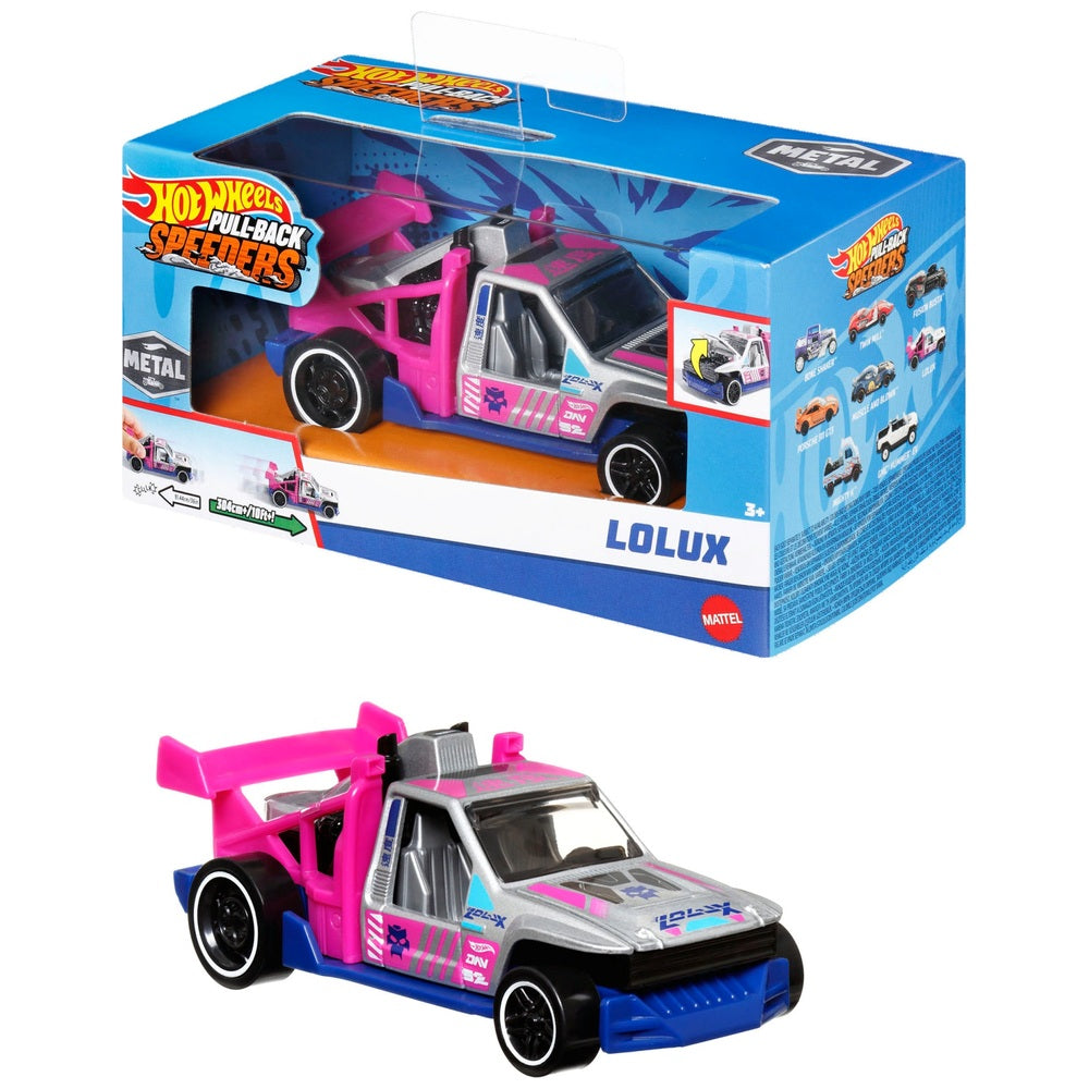 Hot Wheels Pull-Back Speeders Diecast Vehicle Assortment