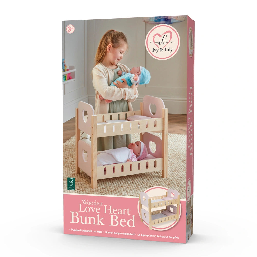 Dimples Wooden Love Heart Bunk Bed
