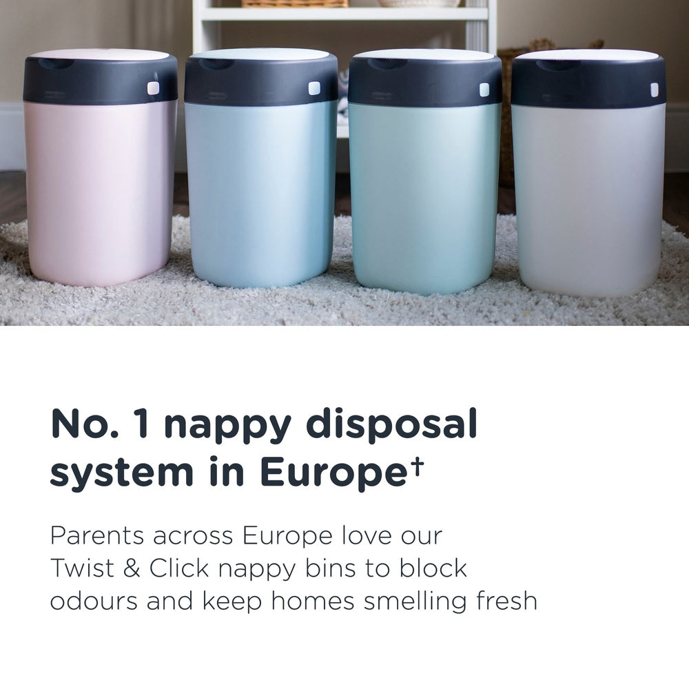 Tommee Tippee Twist & Click Advanced Nappy Bin Starter Set With 4 Cassettes