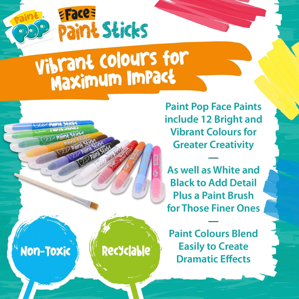 Paint Pop 12 Pack Of Face Paints