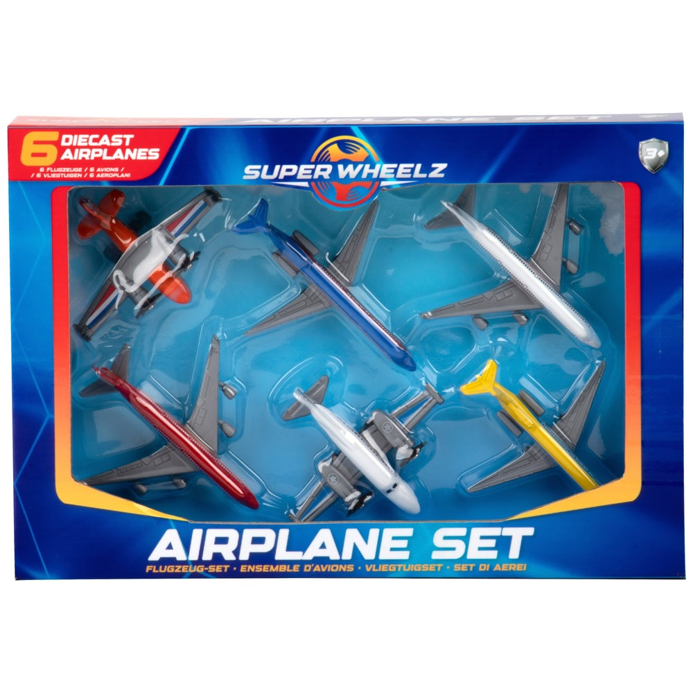 Super Wheelz Diecast Airplane 6 Pack