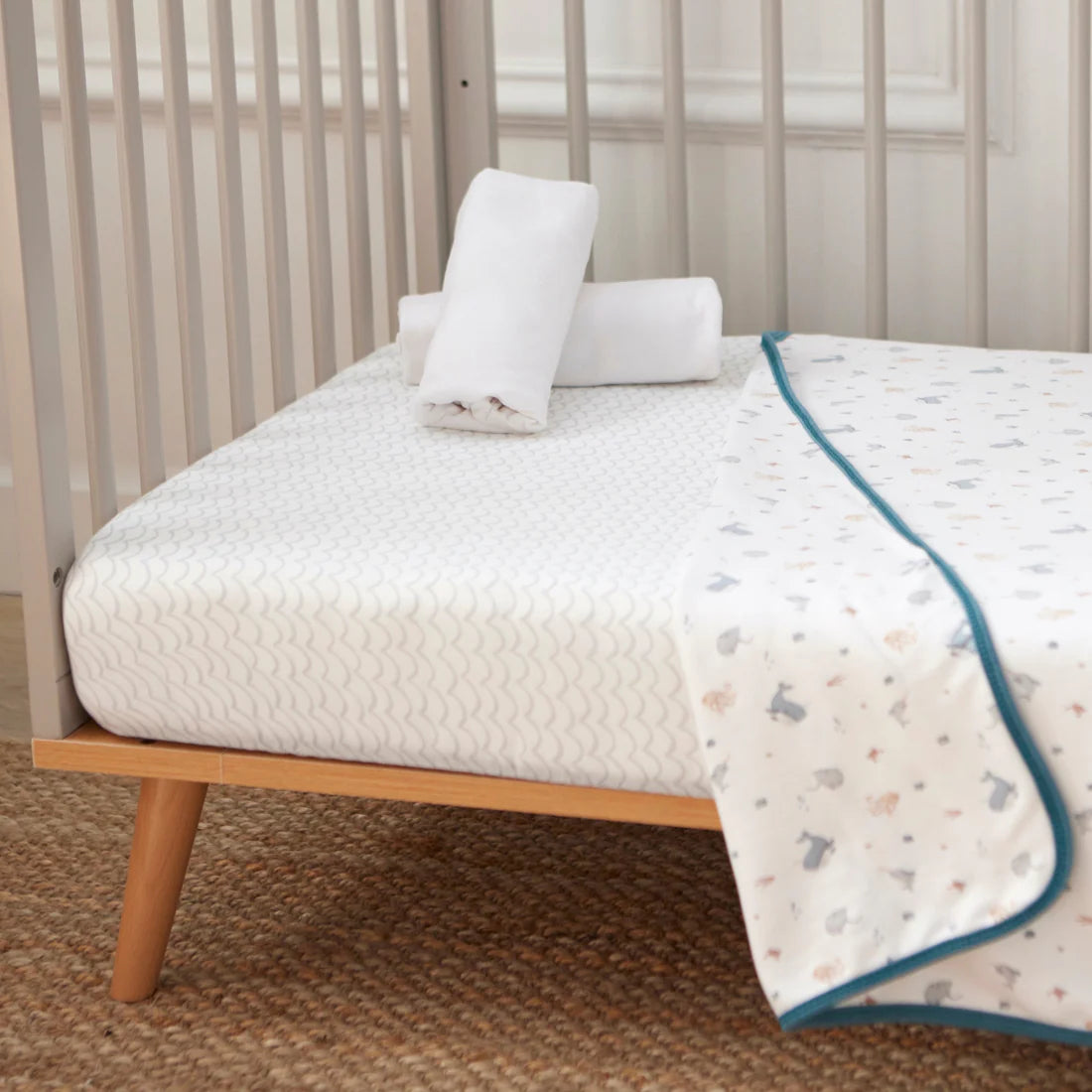 Baby Elegance Crib Bedding Set - Under The Sea - 45 X 90Cm - 4Pcs