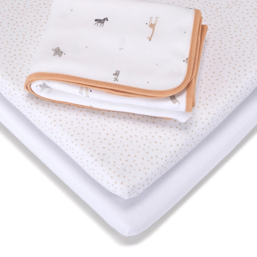 Baby Elegance Cot Bed 4 Piece Bedding Set Safari 140 X 70Cm