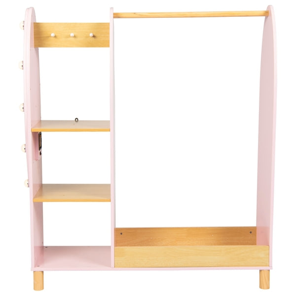 Dimples Wooden Dress Up Rack With Light-Up Mirror