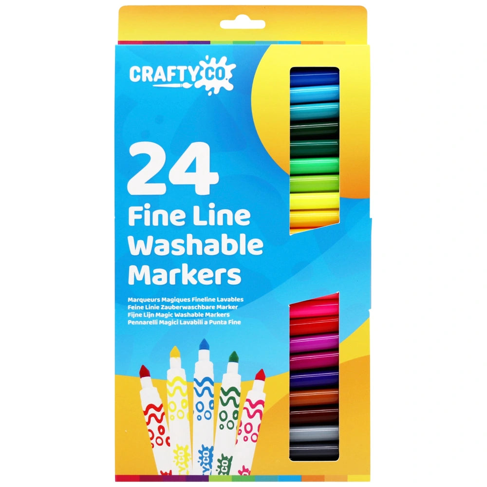 Crafty Co. Fine Tip Washable Markers 24 Pack