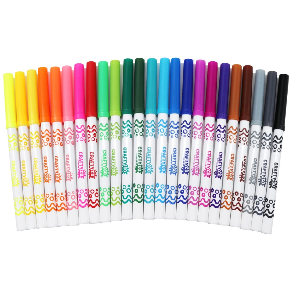 Crafty Co. Fine Tip Washable Markers 24 Pack