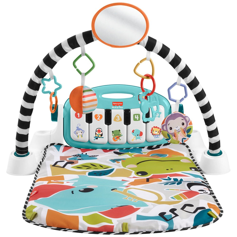 Fisher-Price Glow And Grow Kick & Play Piano Gym Blue