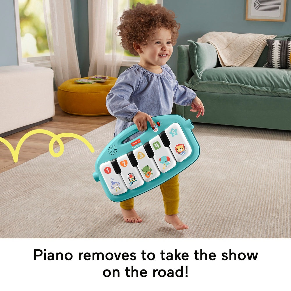 Fisher-Price Glow And Grow Kick & Play Piano Gym Blue