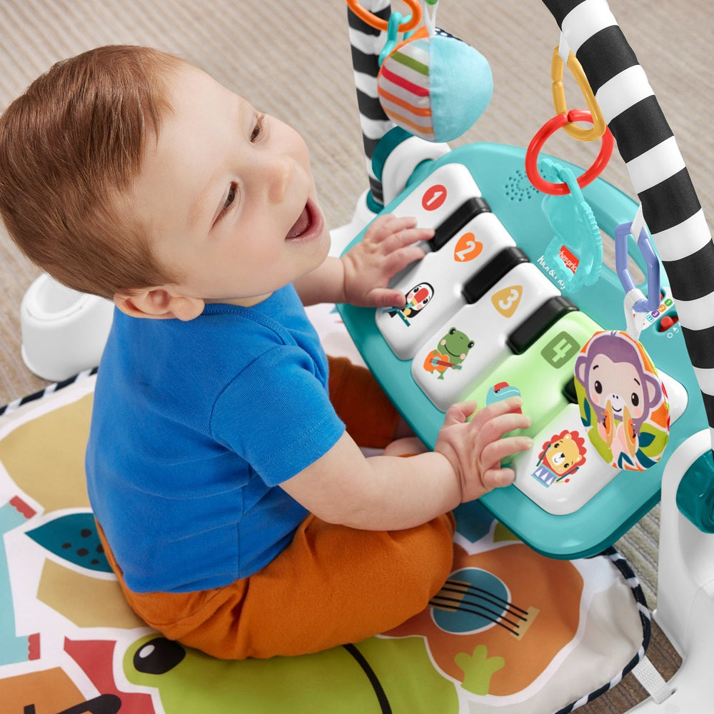 Fisher-Price Glow And Grow Kick & Play Piano Gym Blue