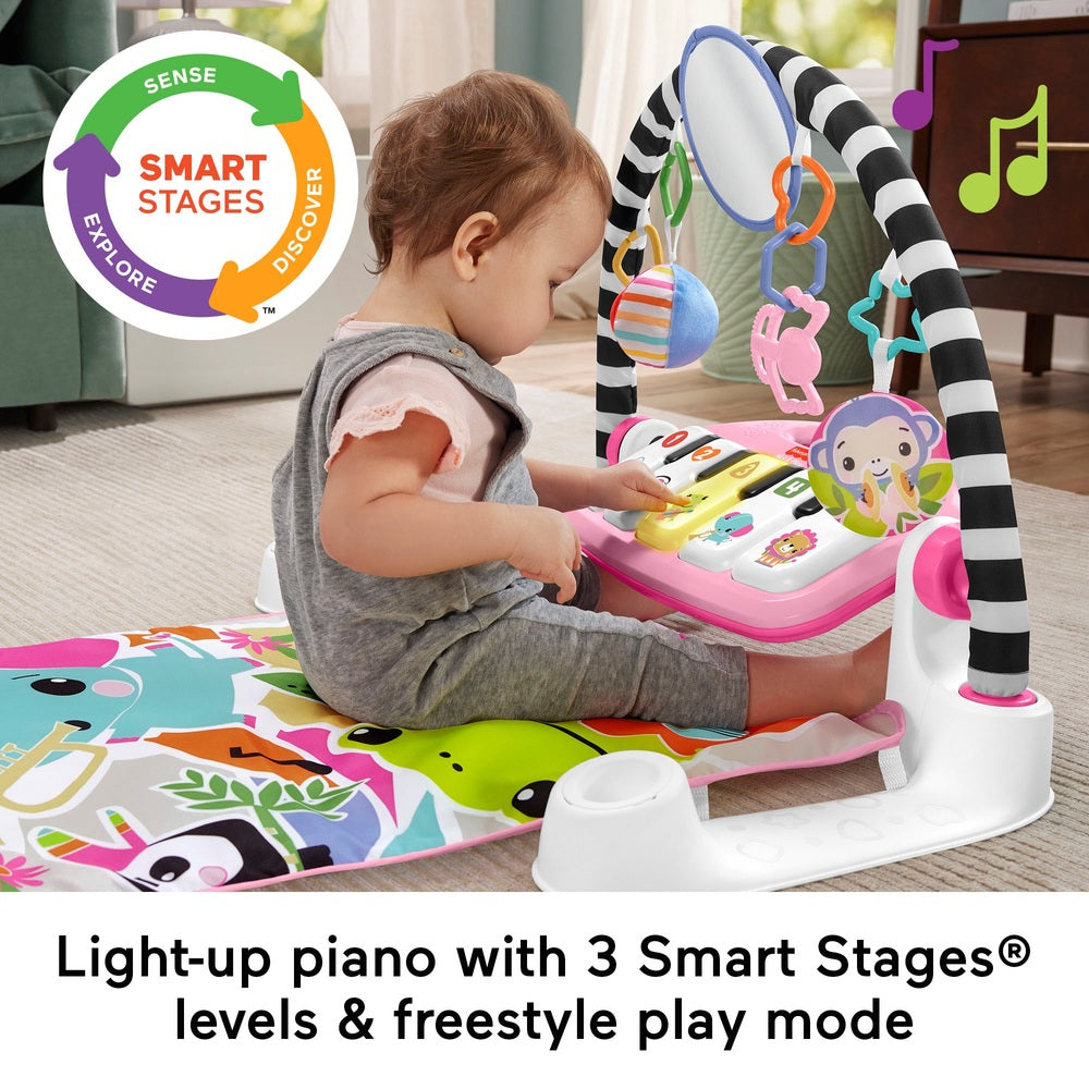 Fisher-Price Glow And Grow Kick & Play Piano Gym Pink