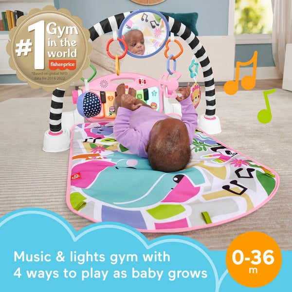 Fisher-Price Glow And Grow Kick & Play Piano Gym Pink