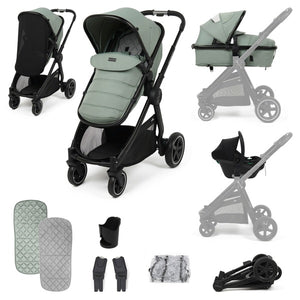Panorama Xti By Babylo 2-In-1 Travel System With Enfasafe R129 Car Seat Fern And I-Size Base Bundle