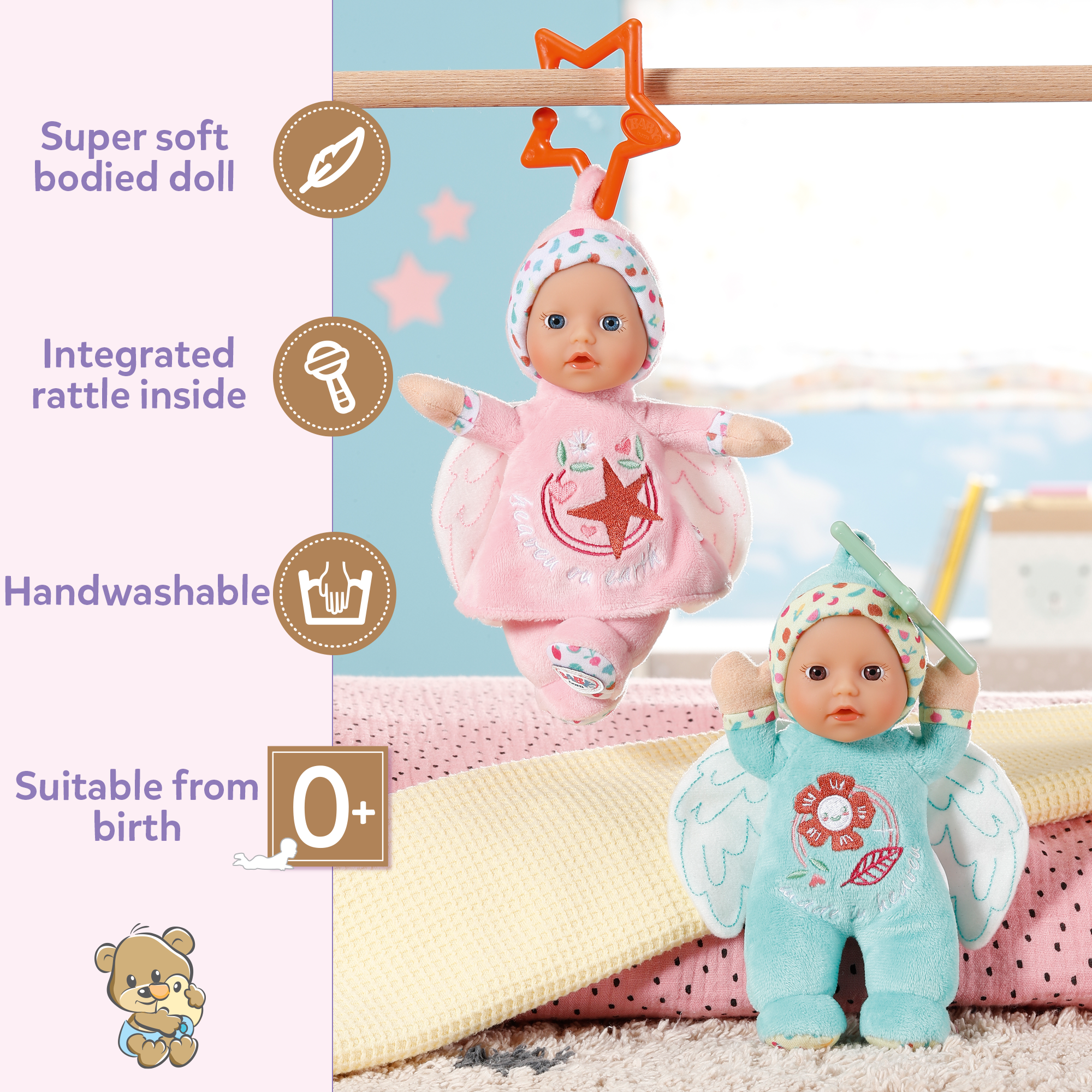 Baby Born For Babies Angel 2 Assorted 18Cm