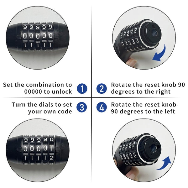 Verve 5 Digit Combination Chain Bike Lock