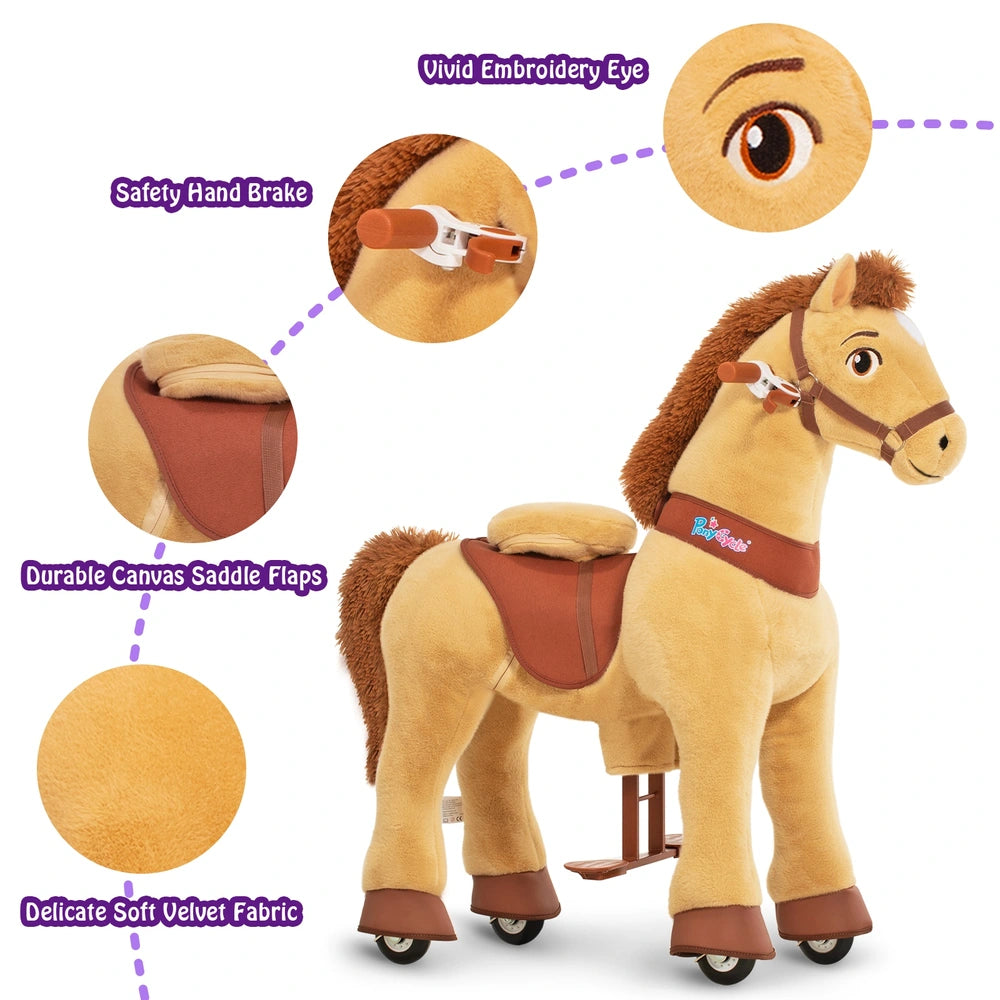 Ponycycle Brown Horse Ride On With Brakes
