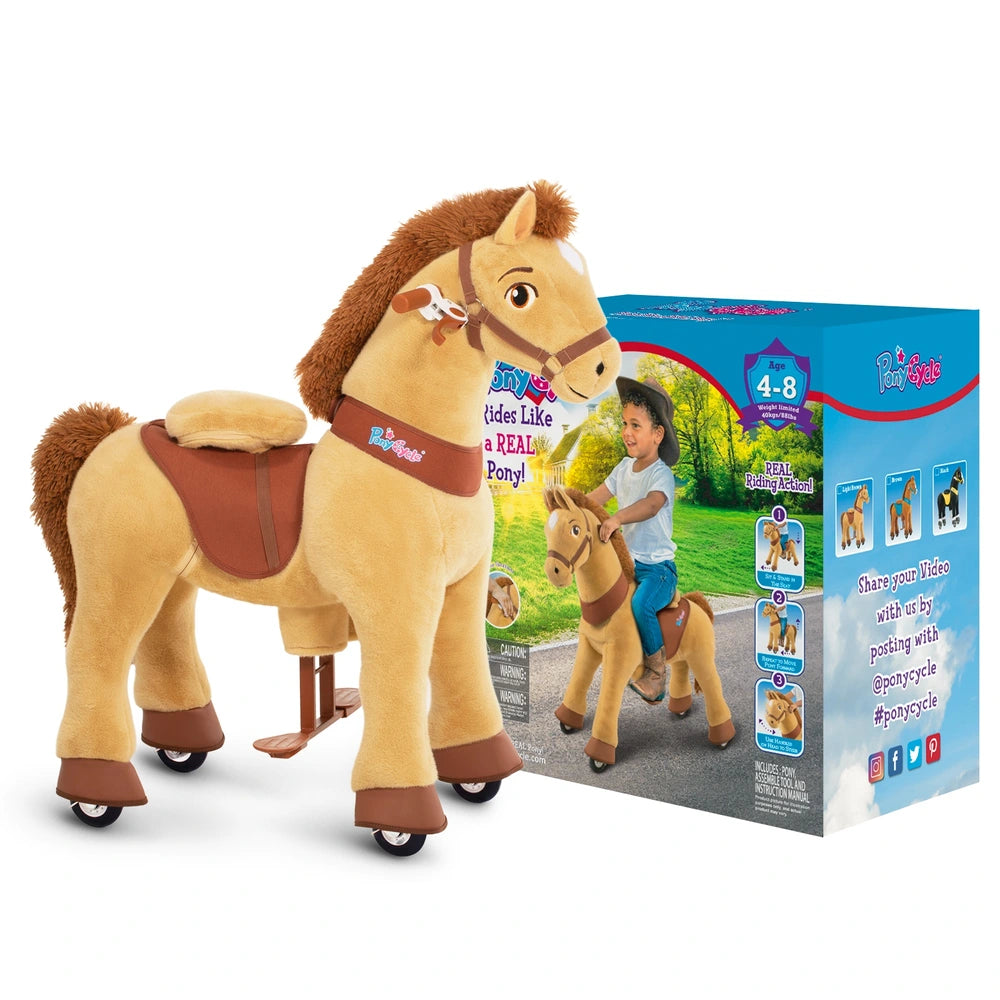 Ponycycle Brown Horse Ride On With Brakes
