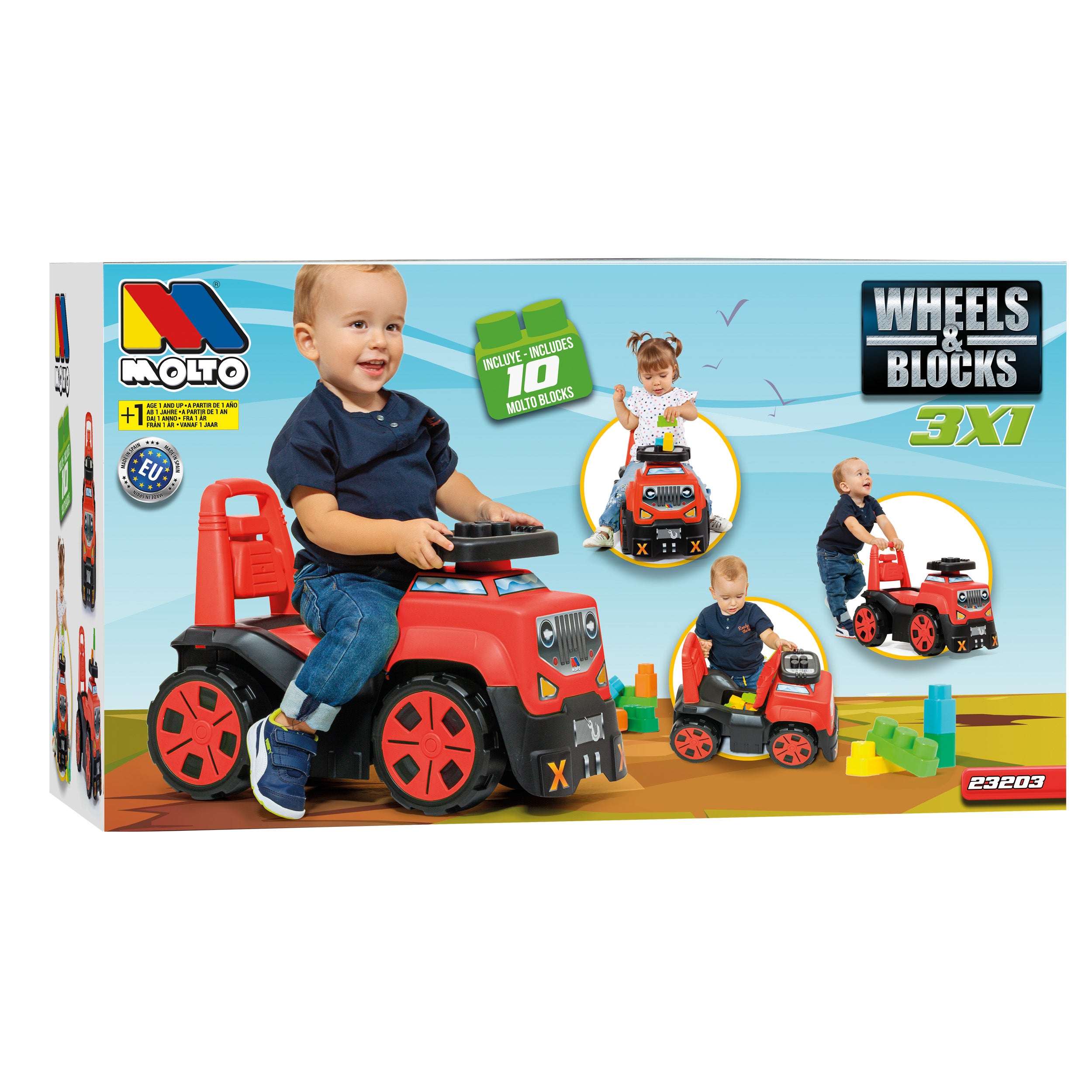 3 In 1 Ride On Suv And Block Set