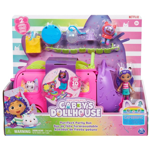 Gabby’s Dollhouse Celebration Party Bus Playset With Gabby & Dj Catnip Figures And Accessories