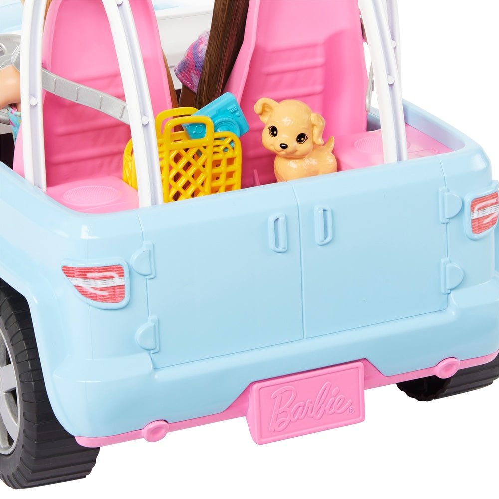Barbie Jeep With Dolls, Puppy And Accessories Set