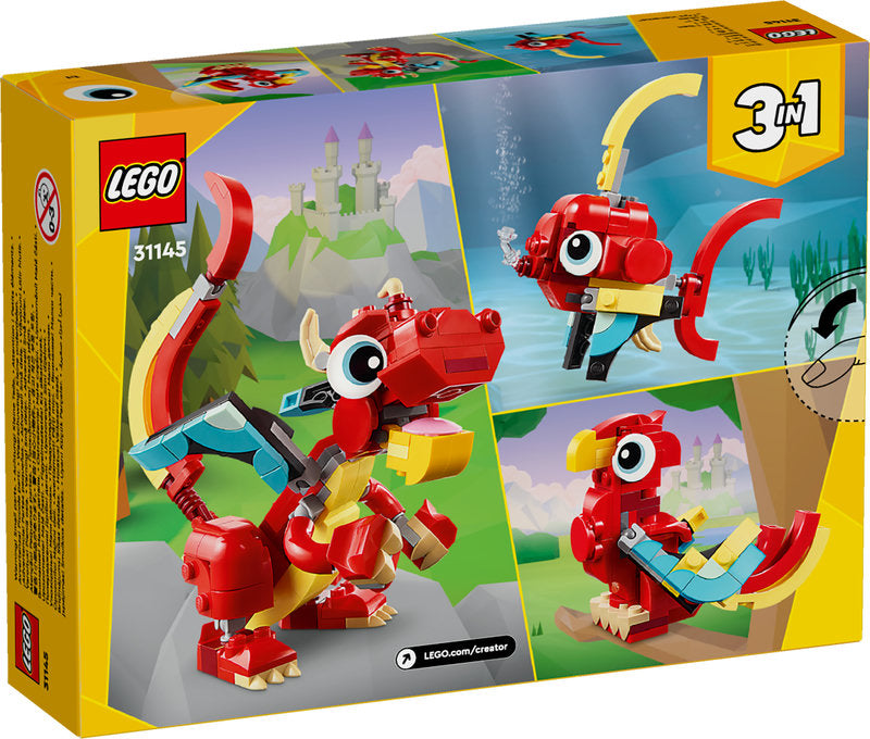 Lego® Creator Red Dragon 3In1 Animal Toy Set 31145