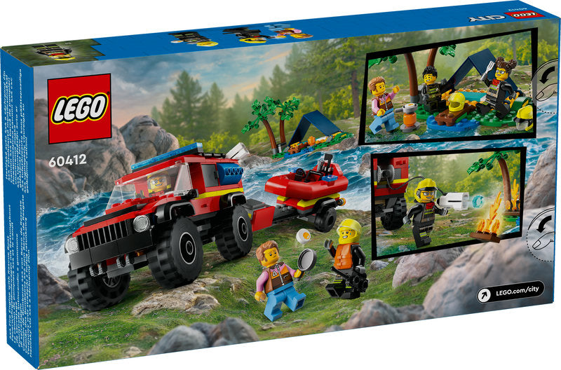 Lego® City 4X4 Fire Engine With Rescue Boat Toy 60412