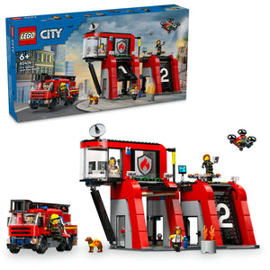 Lego® City Fire Station With Fire Engine Playset 60414