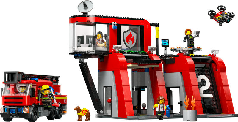Lego® City Fire Station With Fire Engine Playset 60414