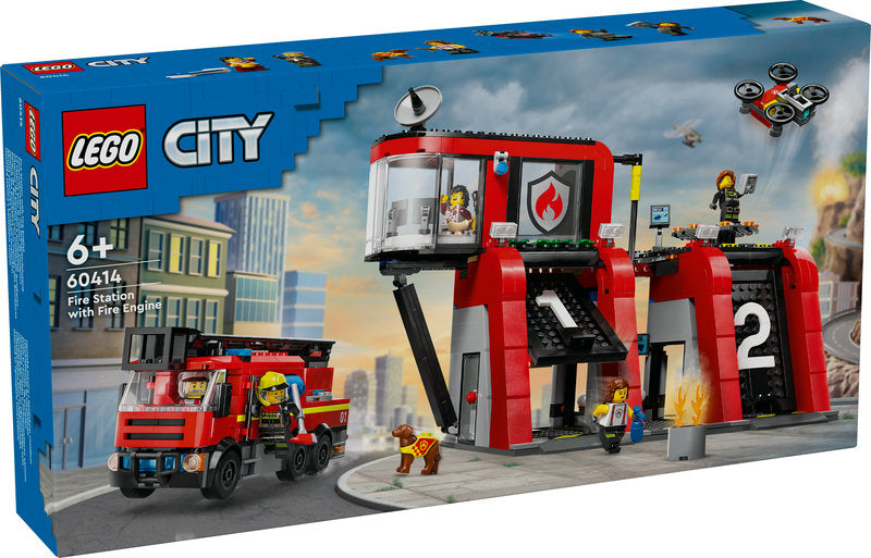 Lego® City Fire Station With Fire Engine Playset 60414