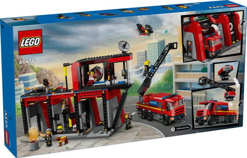 Lego® City Fire Station With Fire Engine Playset 60414
