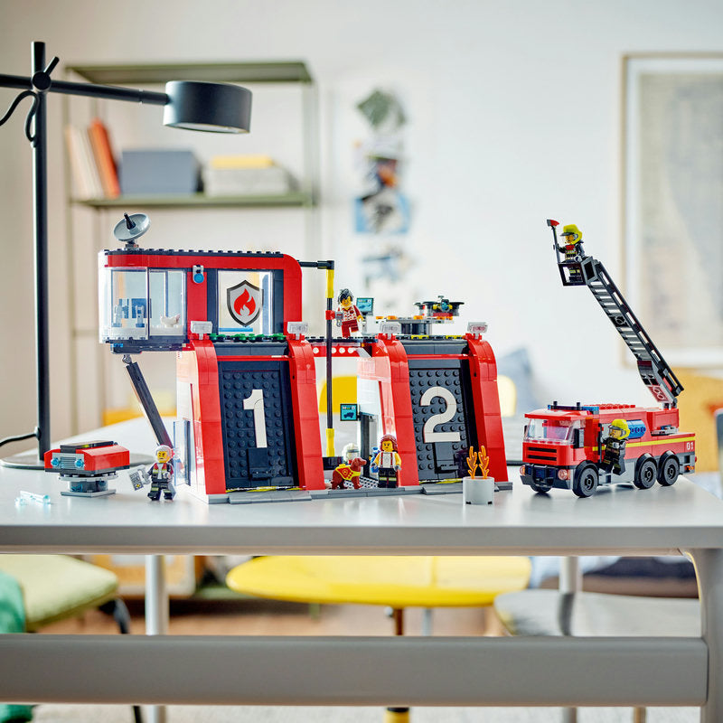 Lego® City Fire Station With Fire Engine Playset 60414