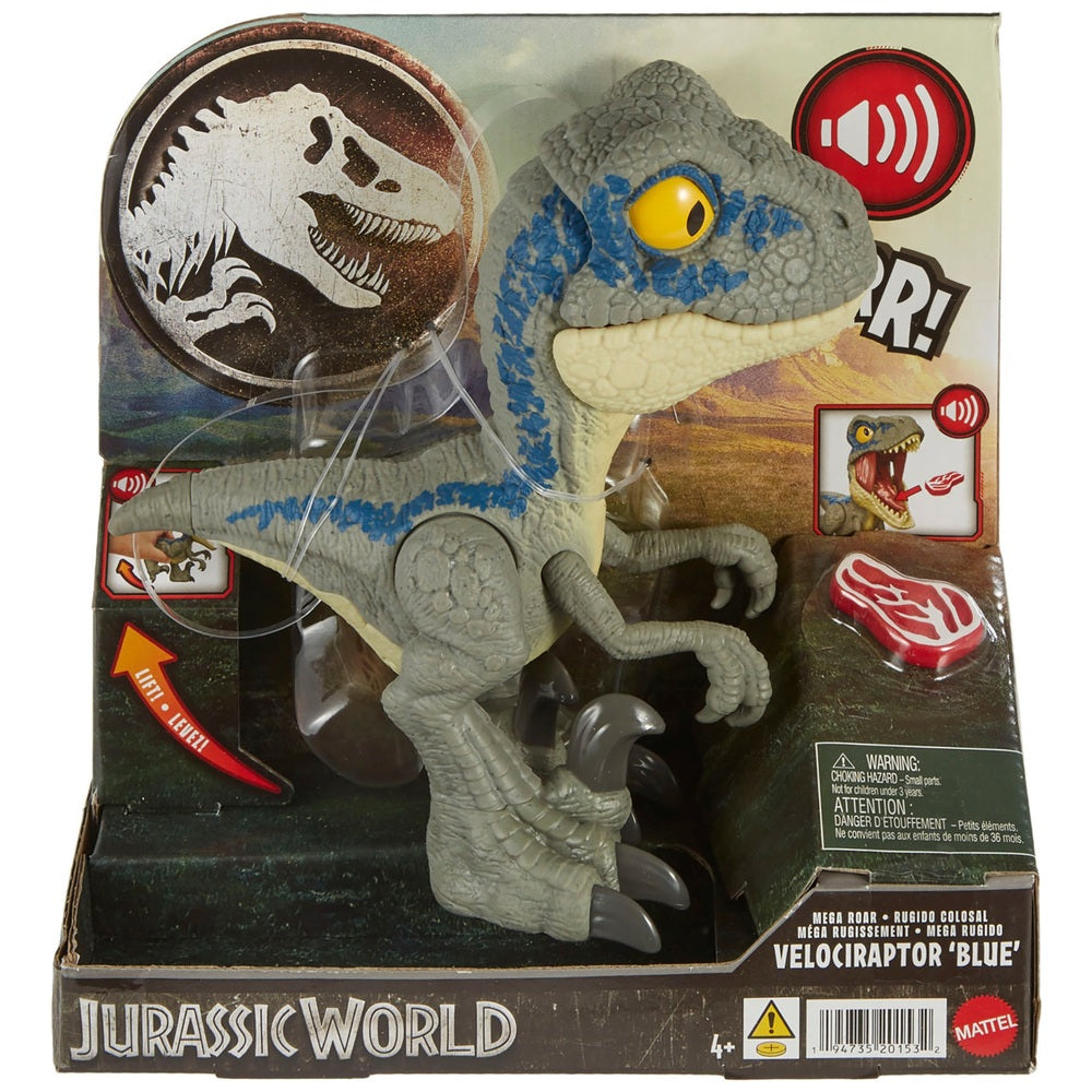 Jurassic World Mega Roar: Blue The Velociraptor Dinosaur Toy