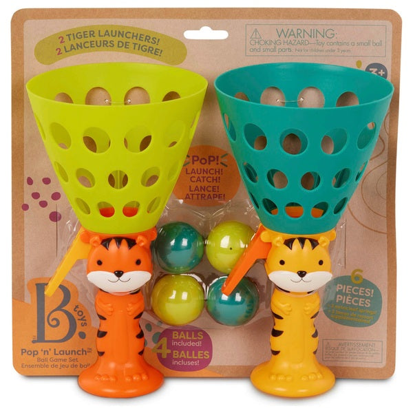 Battat Pop 'N' Launch Tiger Ball Catch Game