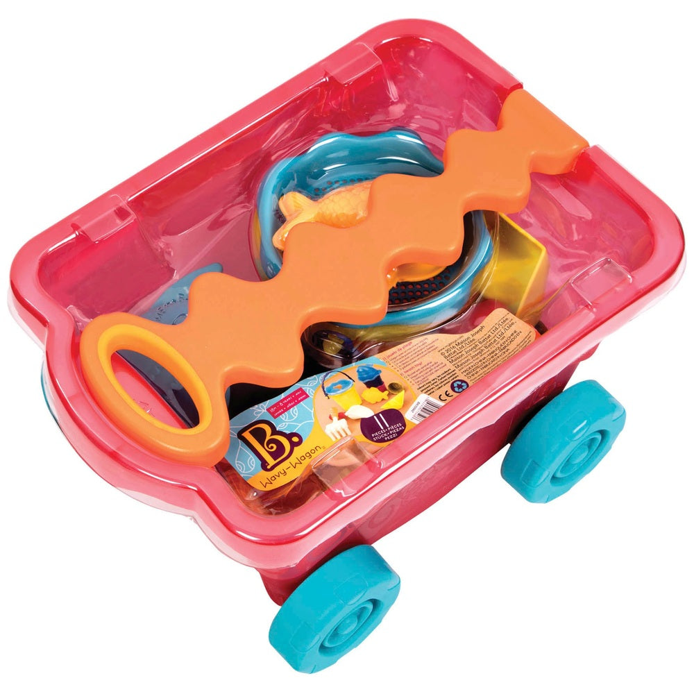 Battat Wagon & Beach Toys Wavy-Wagon Red