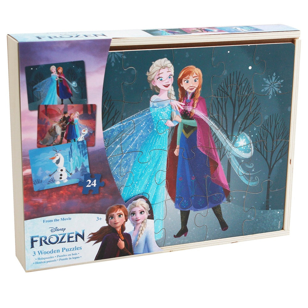 Disney Frozen Wooden Puzzle 3 Pack In Storage Tray Assortment