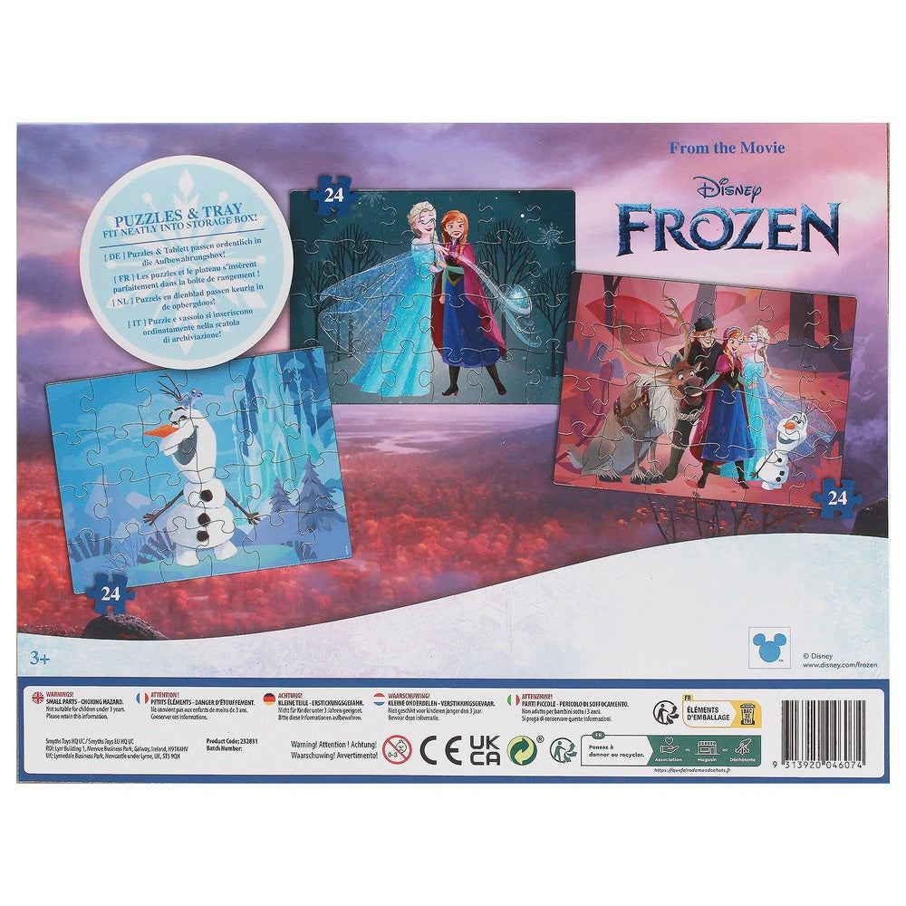 Disney Frozen Wooden Puzzle 3 Pack In Storage Tray Assortment
