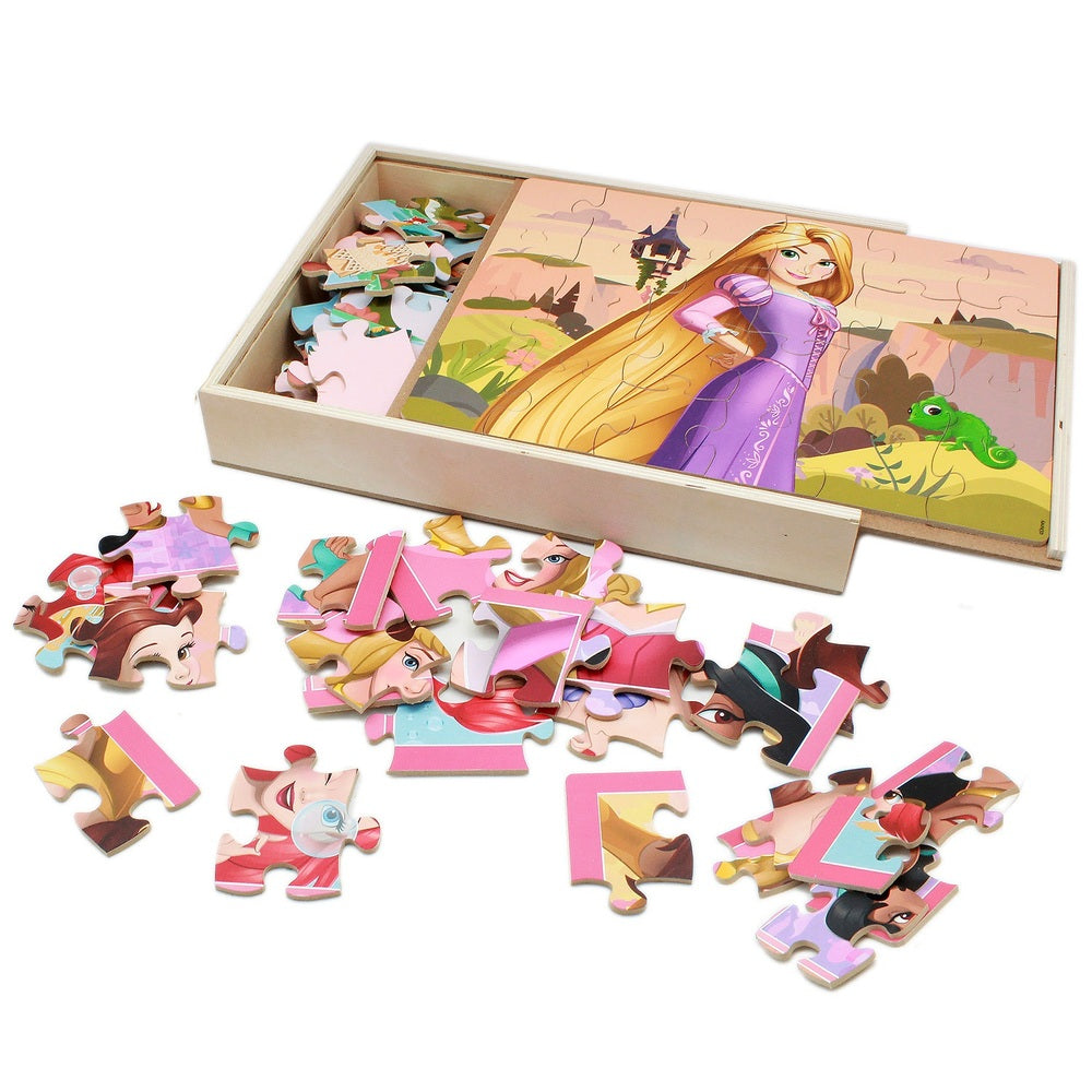 Disney Princess Wooden Puzzles 3 Pack In Storage Tray Assortment