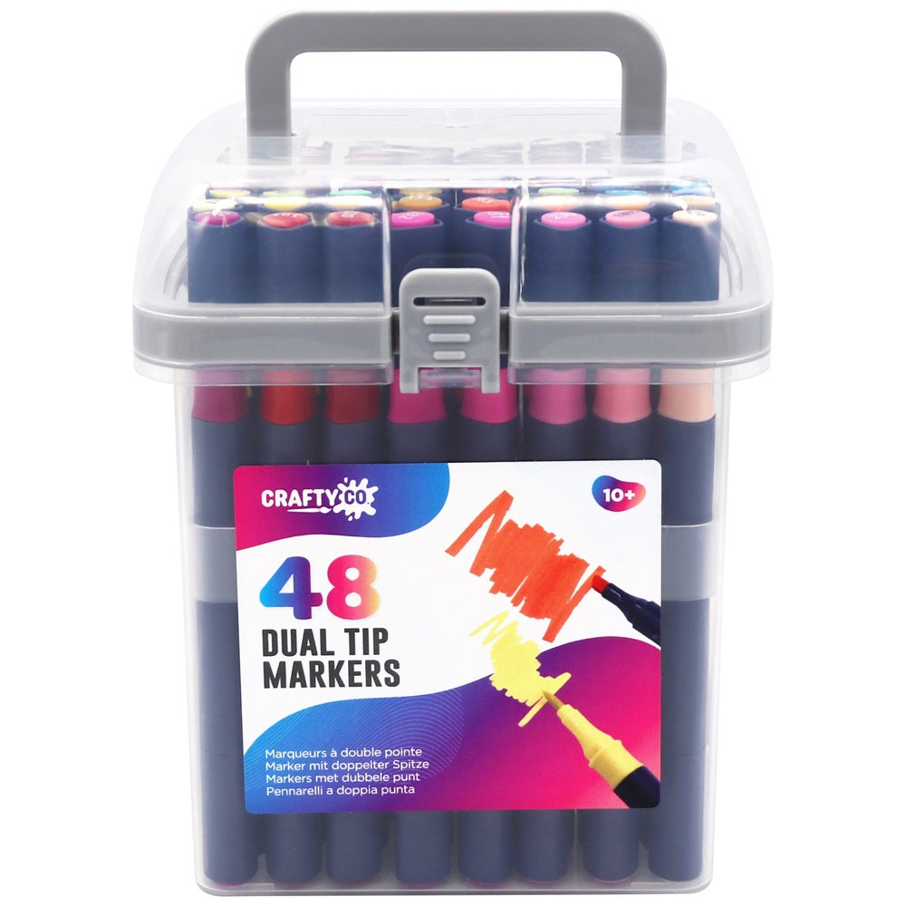 Crafty Co. Dual Tip Markers 48 Piece Tub