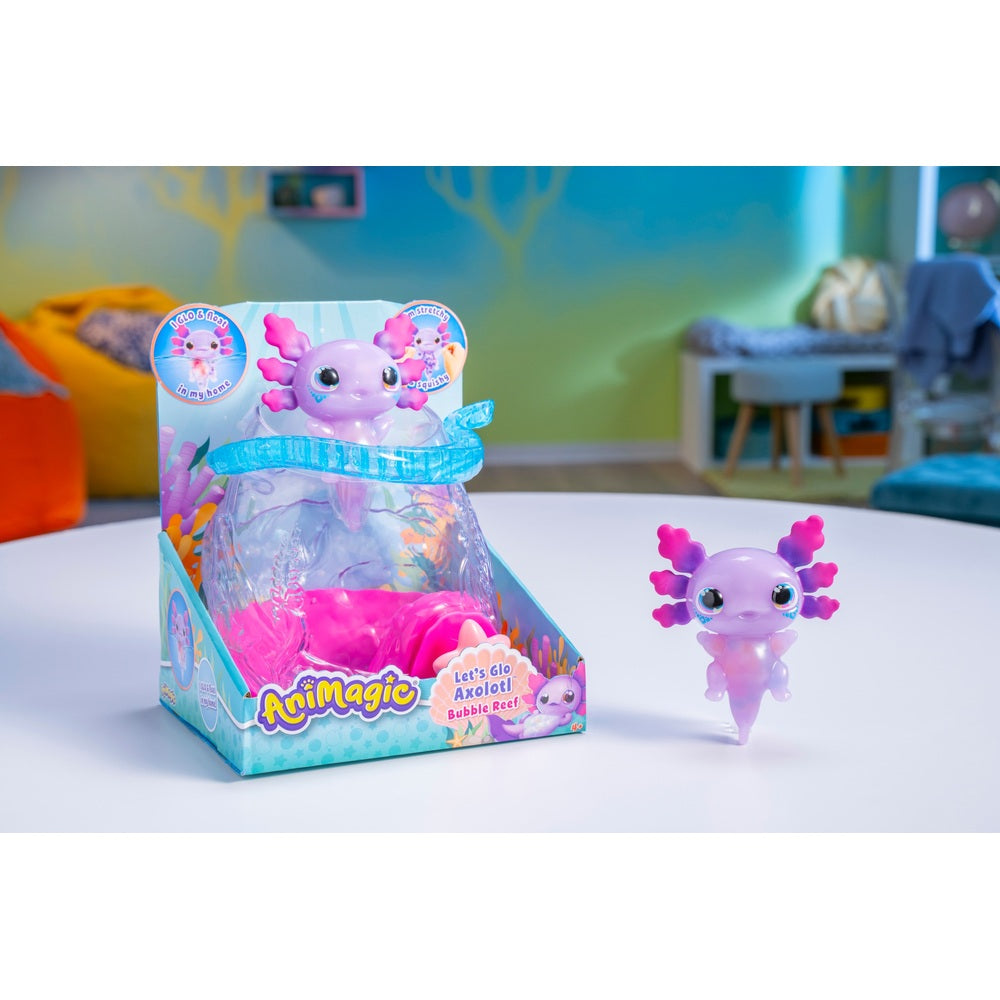 Animagic Let's Glo Axolotl Bubble Reef Set