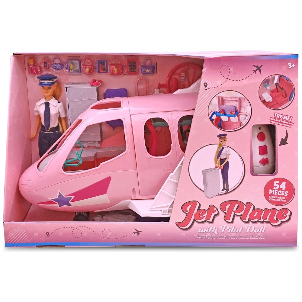 Lights And Sounds Jet Plane Playset With Pilot Doll