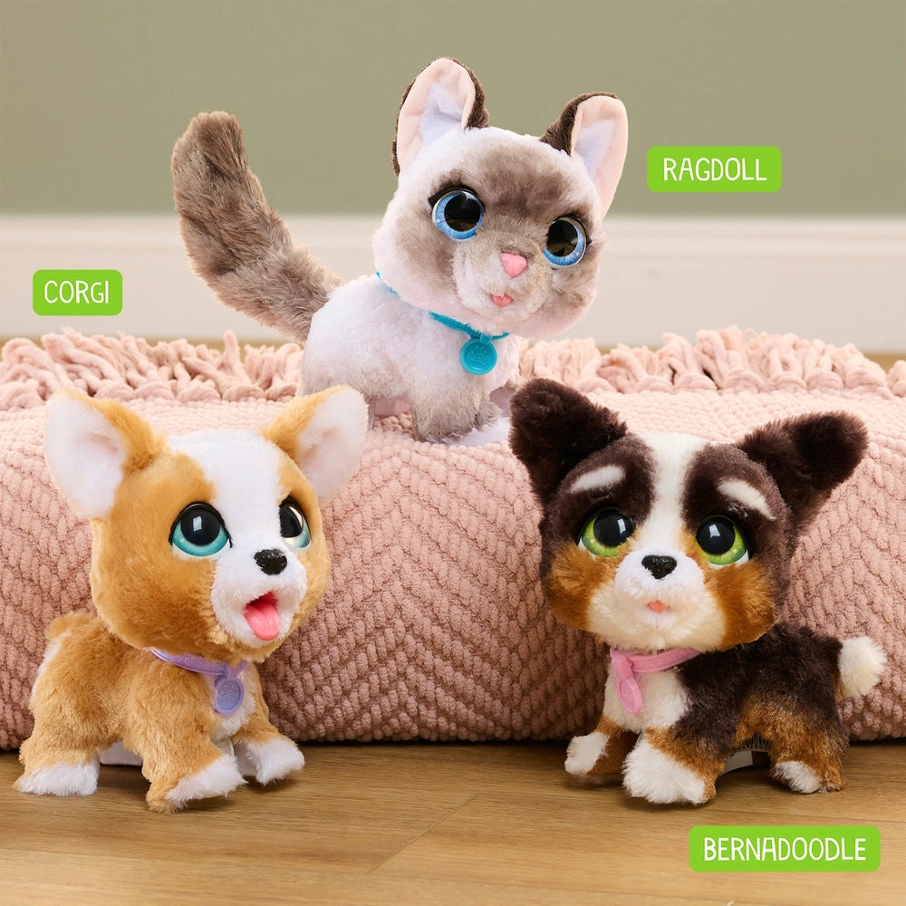 Furreal Plush Toy Interactive Pet Walk-A-Lots Bernedoodle