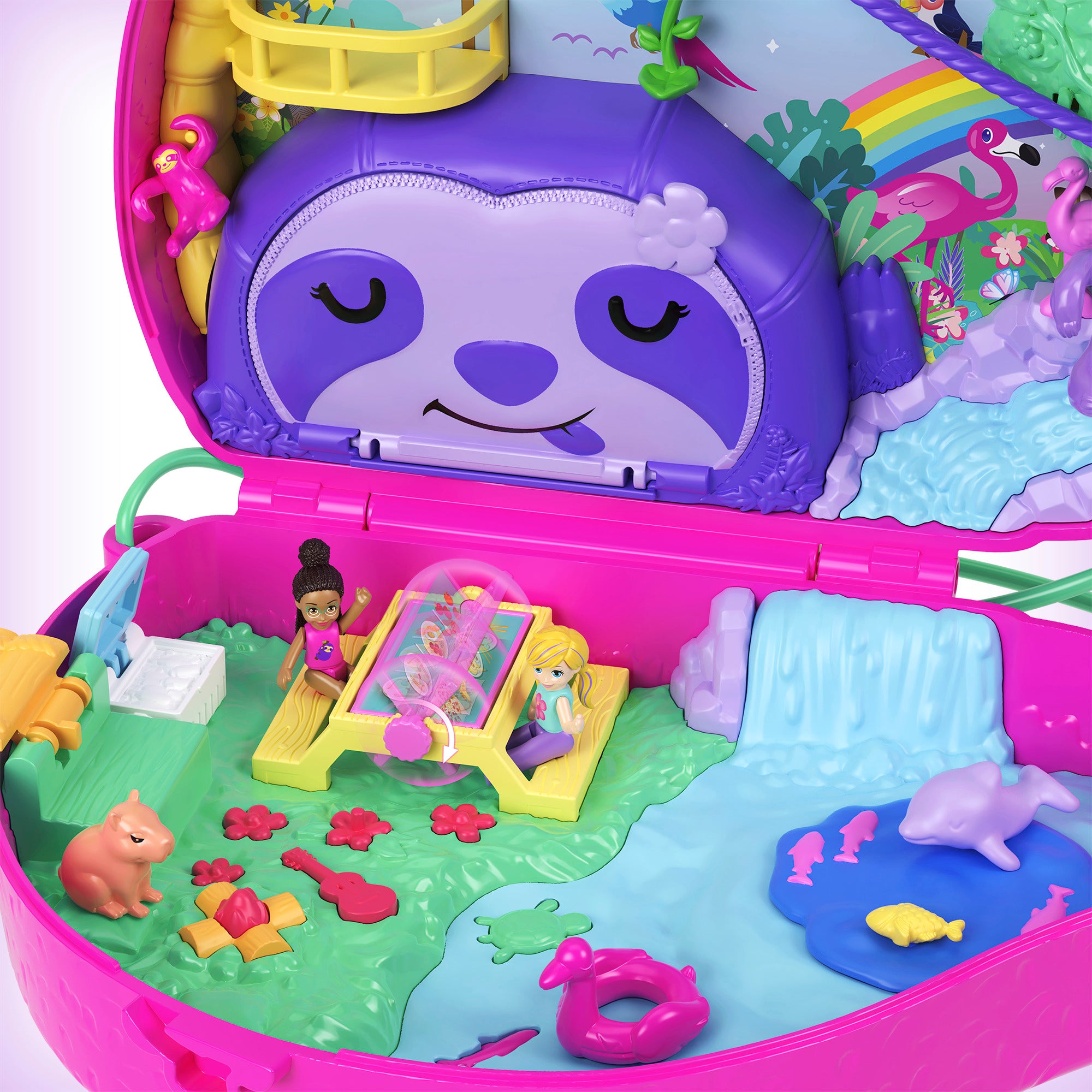 Polly Pocket Sloth Family 2-In-1 Purse Compact