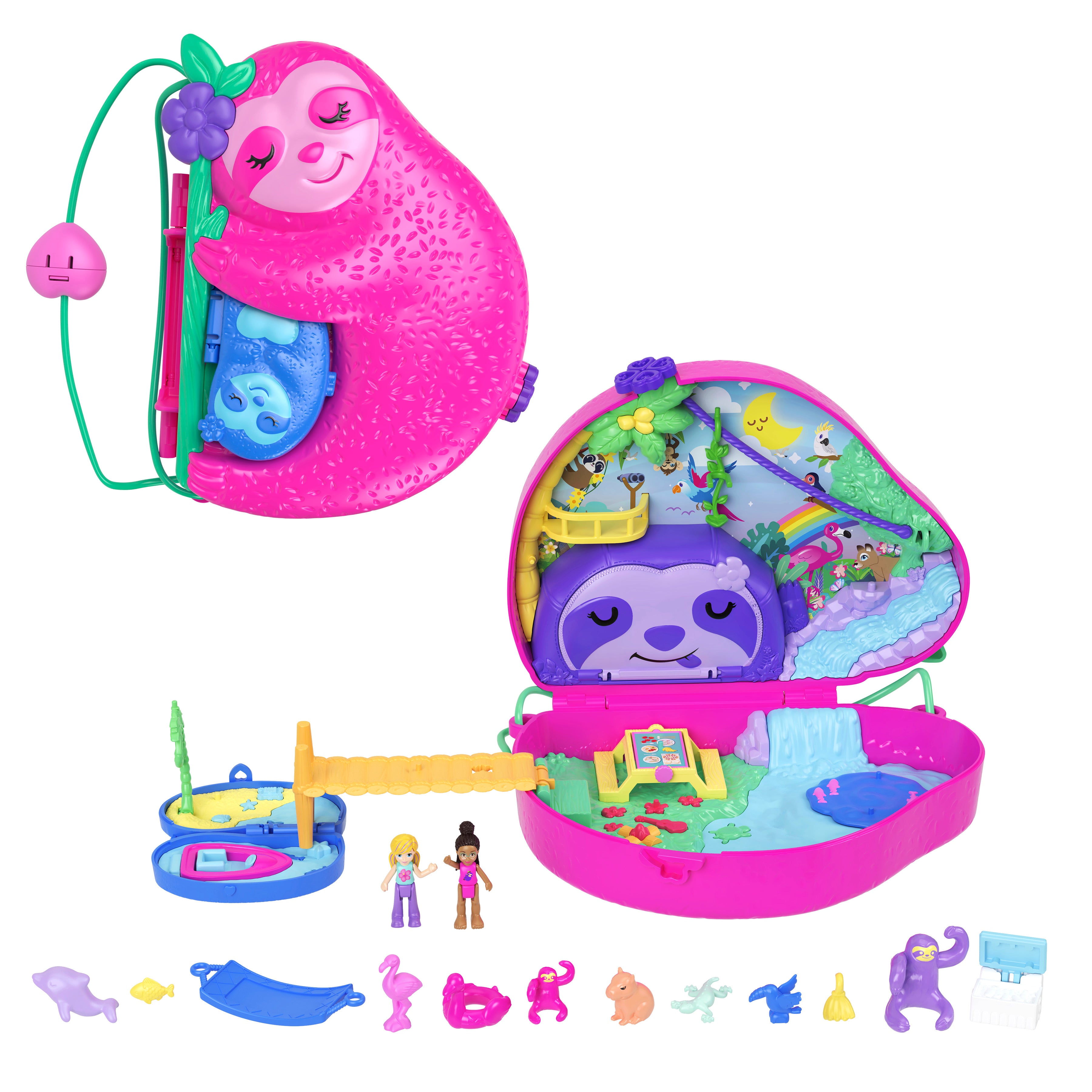 Polly Pocket Sloth Family 2-In-1 Purse Compact