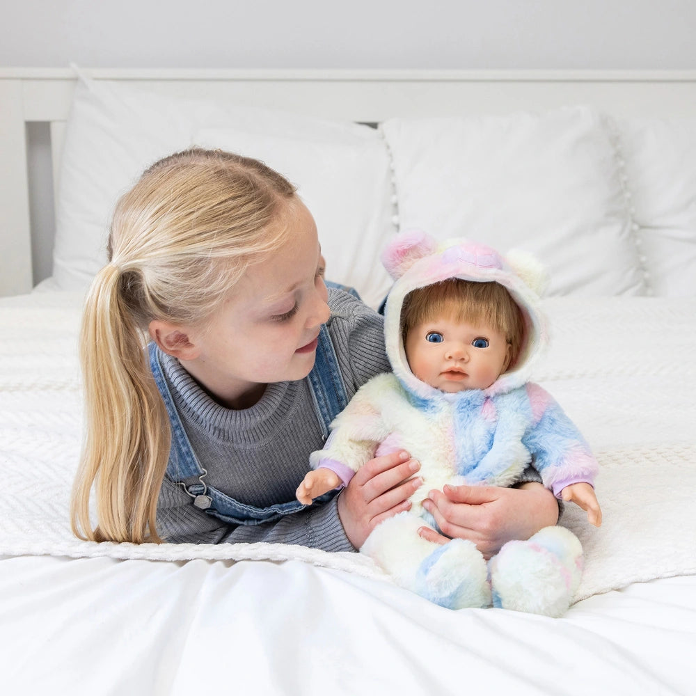 Tiny Treasures Baby Doll Clothes Rainbow Teddy All-In-One Outfit 44Cm